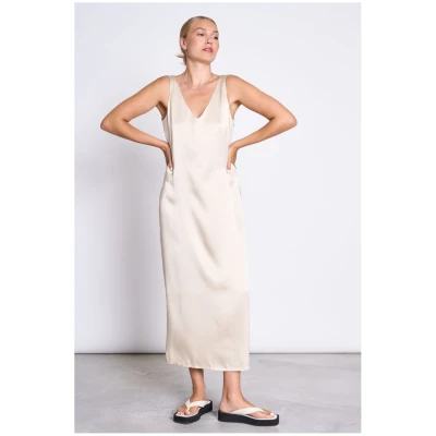 JAN 'N JUNE Damen vegan Maxikleid Benvie Elfenbein
