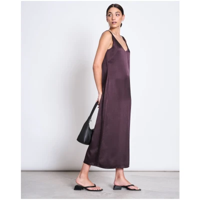JAN 'N JUNE Damen vegan Maxikleid Benvie Espresso