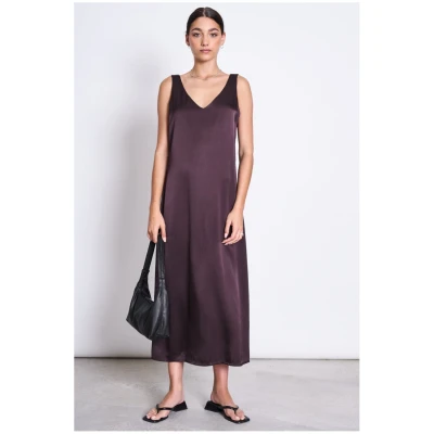 JAN 'N JUNE Damen vegan Maxikleid Benvie Espresso