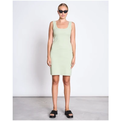 JAN 'N JUNE Damen vegan Minikleid Talmine Pistazie