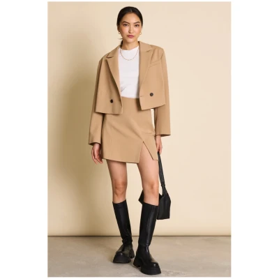 JAN 'N JUNE Damen vegan Minirock Ainoha Kamelbraun
