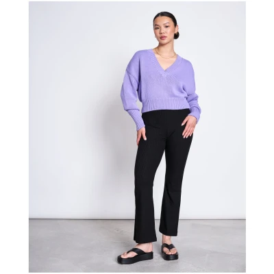 JAN 'N JUNE Damen vegan Pullover Mit V-Ausschnitt Luz Flieder