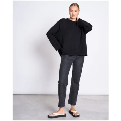 JAN 'N JUNE Damen vegan Pullover Sona Schwarz