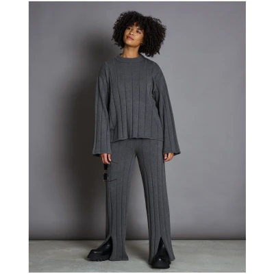 JAN 'N JUNE Damen vegan Pullover Tica Dunkelgrau