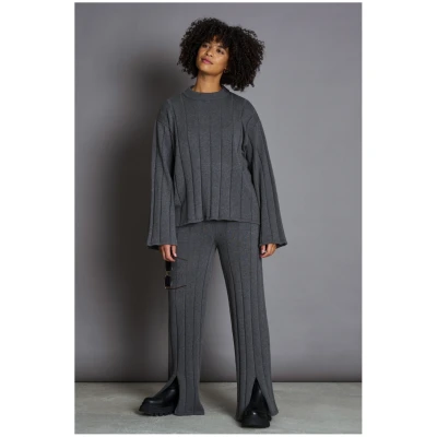 JAN 'N JUNE Damen vegan Pullover Tica Dunkelgrau