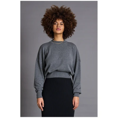 JAN 'N JUNE Damen vegan Pullover Yin Dunkelgrau
