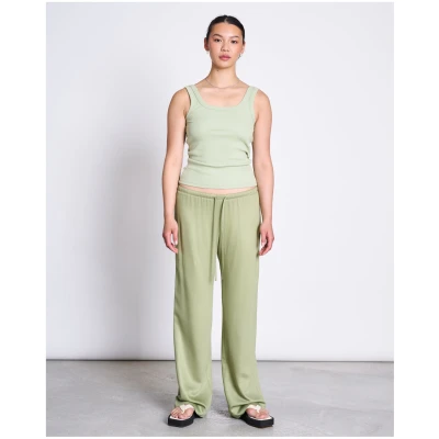 JAN 'N JUNE Damen vegan Rib Top Talli Pistazie Grün