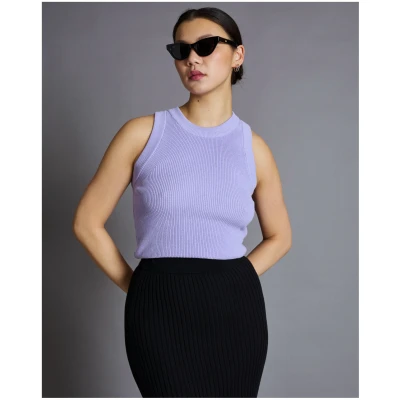 JAN 'N JUNE Damen vegan Strick-Top Garda Lavendel Lila