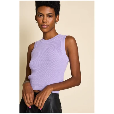 JAN 'N JUNE Damen vegan Strick-Top Garda Lavendel Lila
