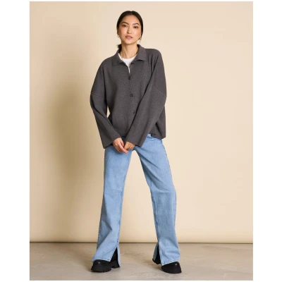 JAN 'N JUNE Damen vegan Strickjacke Anjo Dunkelgrau