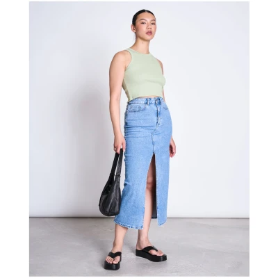 JAN 'N JUNE Damen vegan Tank Top Porto Pistazie