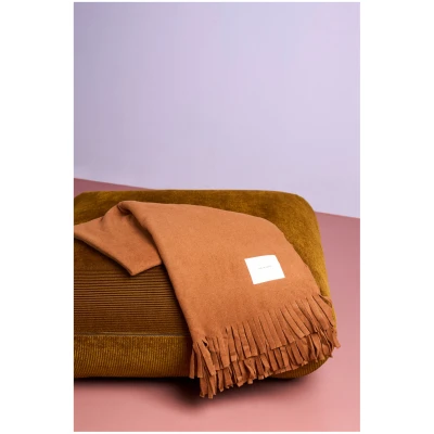 JAN 'N JUNE unisex vegan Fleecedecke Ziegelstein Orange