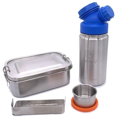 JN JuNiki's Einschulungs-Set: JuNiki's® Lunchbox + Trinkflasche isoliert 8 Farben