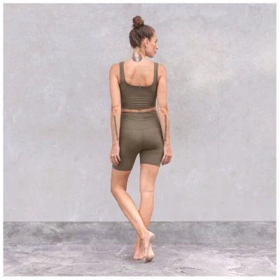 Jaya BIBI - Damen - Kurze Biker-Shorts aus elastischem soften Tencel/Biobaumwoll-Mix mit doppelter Taillenpartie