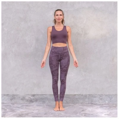 Jaya LEGGINGS LEELA PAISLEY - Hohe Taille Leggings, elastische BioBaumwolle, Paisley-Print in hellerer/dunklerer Farbabstufung