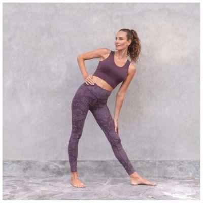 Jaya LEGGINGS LEELA PAISLEY - Hohe Taille Leggings, elastische BioBaumwolle, Paisley-Print in hellerer/dunklerer Farbabstufung