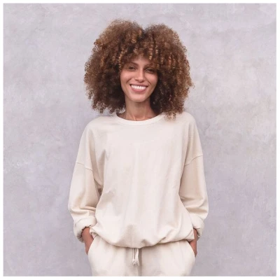 Jaya SWEATER CHIARA - Lässiger&softer Wohlfühl-Sweater, leichter Oversize-Schnitt, 100% Biobaumwolle, Waffle Optik