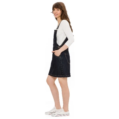 Jeans-Latzrock aus reiner Bio-Baumwolle, darkblue 36