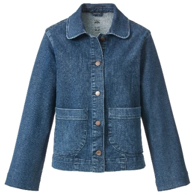 Jeansjacke mit Bubikragen aus Bio-Baumwolle, darkblue 36
