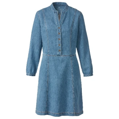 Jeanskleid aus Hanf und Bio-Baumwolle, taubenblau