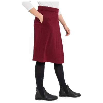 Jersey-Wickelrock aus reiner Bio-Merinowolle, rubin 36