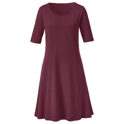 Jerseykleid 1/2-Arm aus reiner Bio-Baumwolle, cassis 36