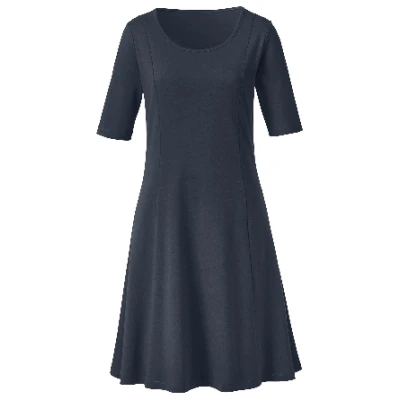 Jerseykleid 1/2-Arm aus reiner Bio-Baumwolle, nachtblau 36