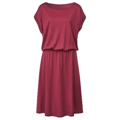 Jerseykleid aus TENCEL™ Lyocell und Bio-Baumwolle, rubin 36