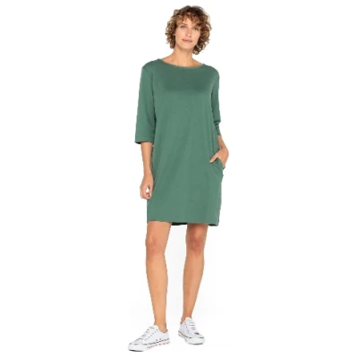 Jerseykleid aus reiner Bio-Baumwolle, lorbeer 36