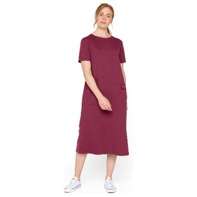 Jerseykleid in H-Linie aus Bio-Baumwolle, beere 36/38
