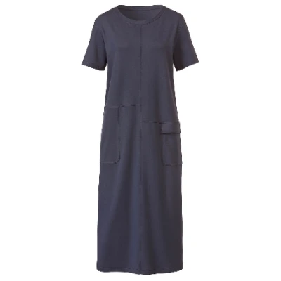 Jerseykleid in H-Linie aus Bio-Baumwolle, nachtblau 36/38