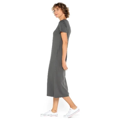 Jerseykleid lang aus reiner Bio-Baumwolle, lakritz 36