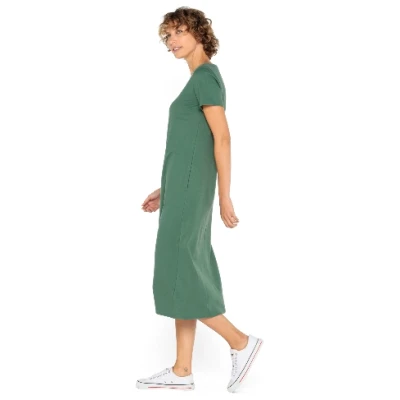Jerseykleid lang aus reiner Bio-Baumwolle, lorbeer 36