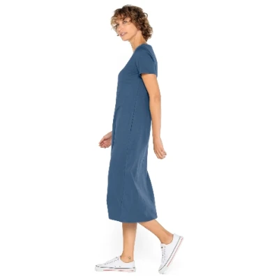 Jerseykleid lang aus reiner Bio-Baumwolle, taubenblau 36