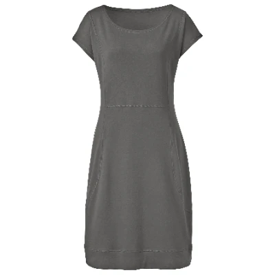 Jerseykleid mit Rundhalsauschnitt aus reiner Bio-Baumwolle, lakritz 36