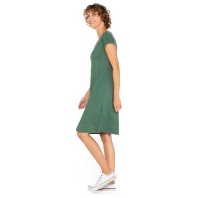 Jerseykleid mit Rundhalsauschnitt aus reiner Bio-Baumwolle, lorbeer 36