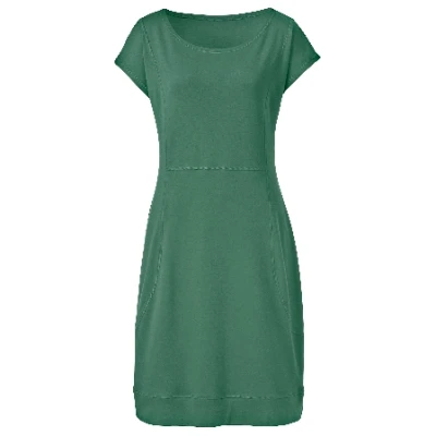 Jerseykleid mit Rundhalsauschnitt aus reiner Bio-Baumwolle, lorbeer 36