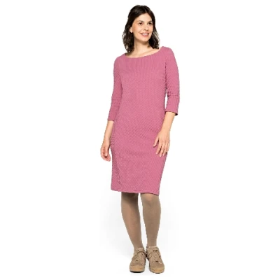 Jerseykleid mit Wabenstruktur aus Bio-Baumwolle, wildrose 36