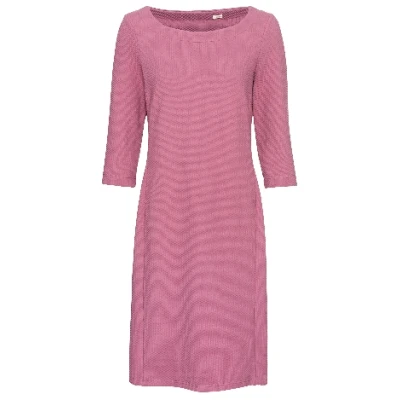 Jerseykleid mit Wabenstruktur aus Bio-Baumwolle, wildrose 36
