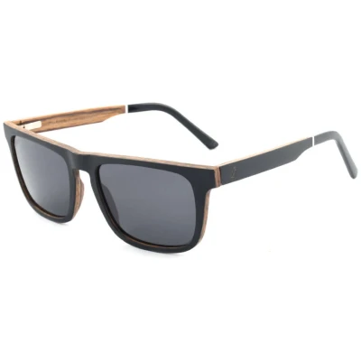 Joplins Sunglasses Herren vegan Holzsonnenbrille Palau Matt Schwarz Zebra