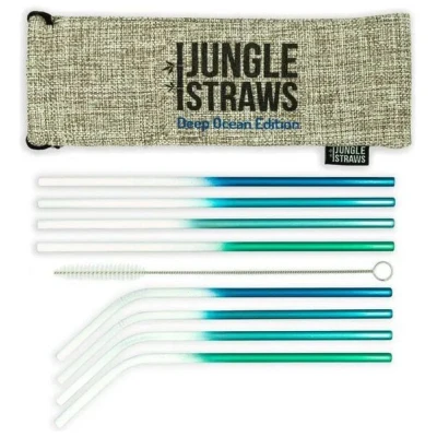 Jungle Culture Strohhalm Set aus Edelstahl (8er)