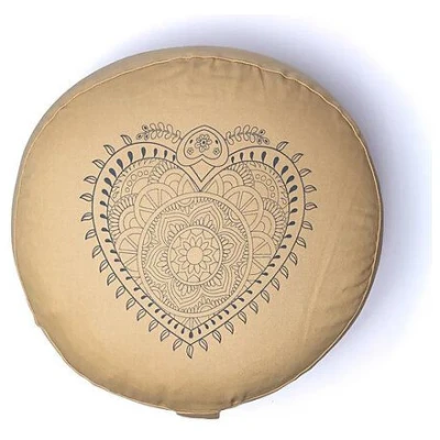 Just Be Meditationskissen Herz Beige
