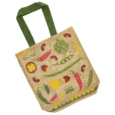Jutetasche mit Gemüseprint