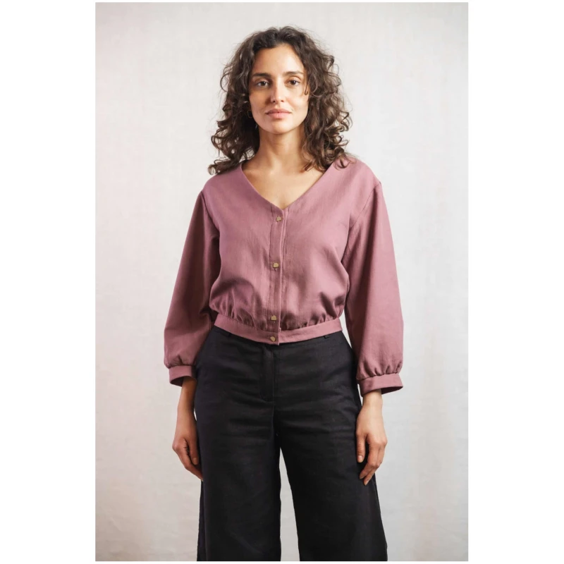 Jyoti Fair Works Damen vegan Bluse Sahay Dusty Pink