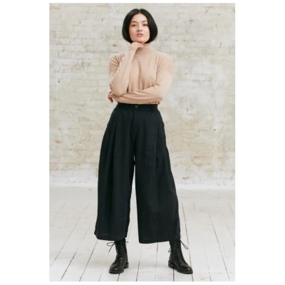 Jyoti Fair Works Damen vegan Culotte Awa Hanf/Tencel Schwarz