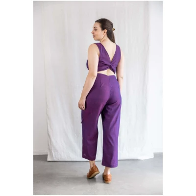 Jyoti Fair Works Damen vegan Jumpsuit Anusha Brombeere Lila