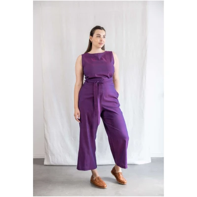 Jyoti Fair Works Damen vegan Jumpsuit Anusha Brombeere Lila