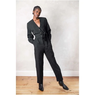 Jyoti Fair Works Damen vegan Jumpsuit Keerthi Hanf/Tencel Schwarz