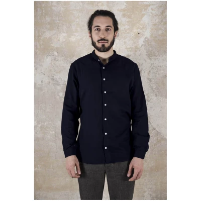 Jyoti Fair Works Herren vegan Hemd Harish Nachtblau Marineblau