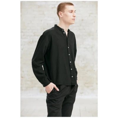 Jyoti Fair Works Herren vegan Hemd Harish Schwarz